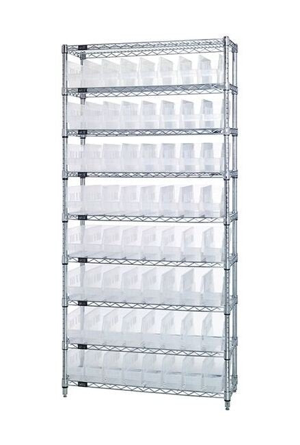 Quantum Clear-View Wire Shelving System with 64 Bins - Image 1