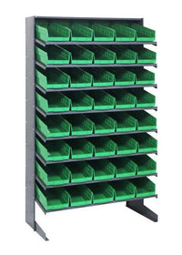 Heavy Duty Single Sided Pick Rack with 40 Green Bins