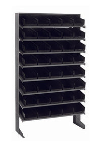 Heavy Duty Single Side Pick Rack with 40 Black Bins