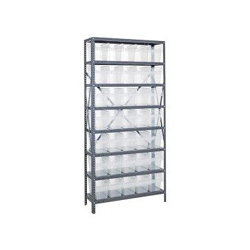 Quantum Heavy Duty Steel Shelving System with Bin Storage - Image 1