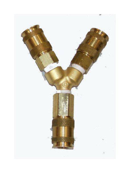 Matjack High Pressure Air Lifting Bag Y Adapter Female to Female Coupler - Image 1
