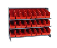 Heavy Duty Steel Shelving Unit with 24 Bins - Red