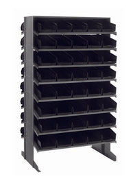 Industrial Strength Double Sided Pick Rack with 80 Black Bins