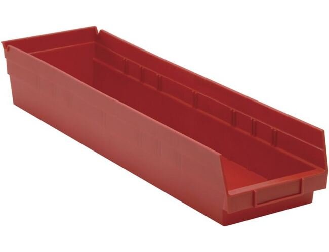 Red Shelf Bin 23-5/8In X 6-5/8In X 4In - Image 1