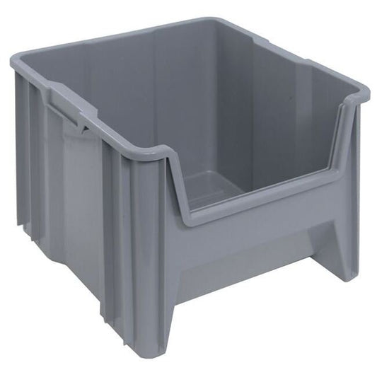 Heavy Duty Stackable Container - Gray, 17.5" x 16.5" x 12.5" - Image 1