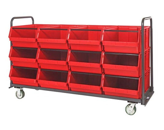 Magnum Tote Truck 30 X 78 with Red Storage Bins - Image 1