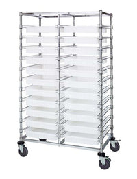 Clear Double Bay Bin Cart with Dividable Grids