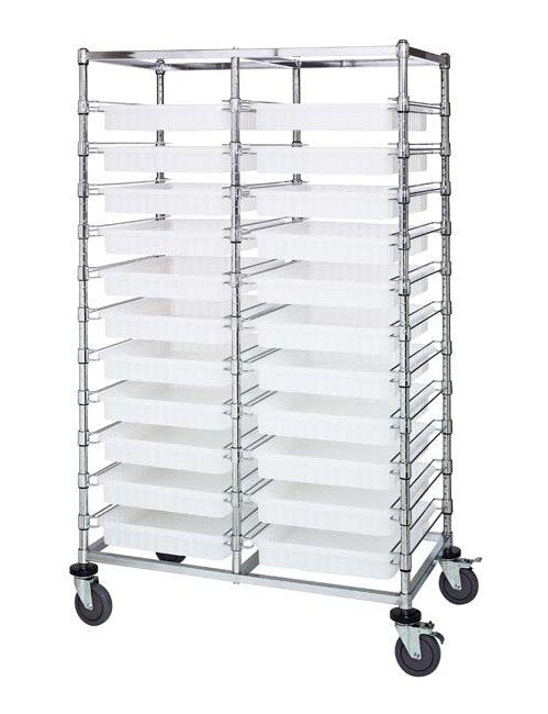 Clear Double Bay Bin Cart with Dividable Grids - Image 1