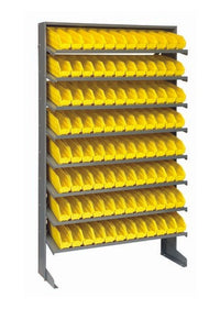 Heavy Duty Single Side Pick Rack with 96 Yellow Bins