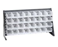Large Clear-View Bench Rack with 32 Storage Bins - 36 x 19