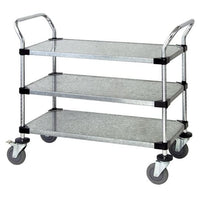 Galvanized Steel 3-Shelf Utility Cart