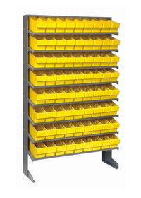 Heavy Duty Single Side Pick Rack with 72 Yellow Storage Bins