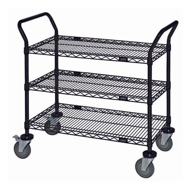 Black Wire Shelving Cart with 3 Shelves - Image 1