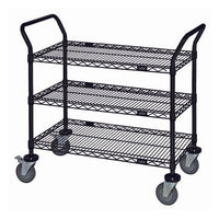 Black Wire Shelving Cart with 3 Shelves