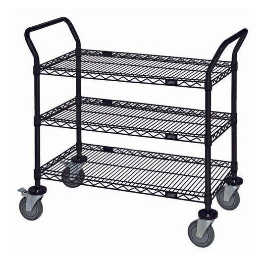 Black Wire Shelving Cart with 3 Shelves - Image 1