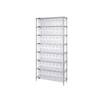 Quantum Clear-View Wire Shelving Unit with 49 Bins