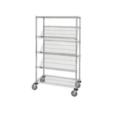 Industrial Suture Wire Cart with Slant Shelves - Image 1