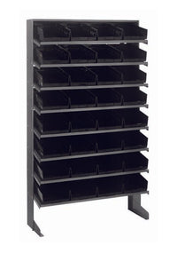 Heavy Duty Single Side Pick Rack with 32 Black Bins