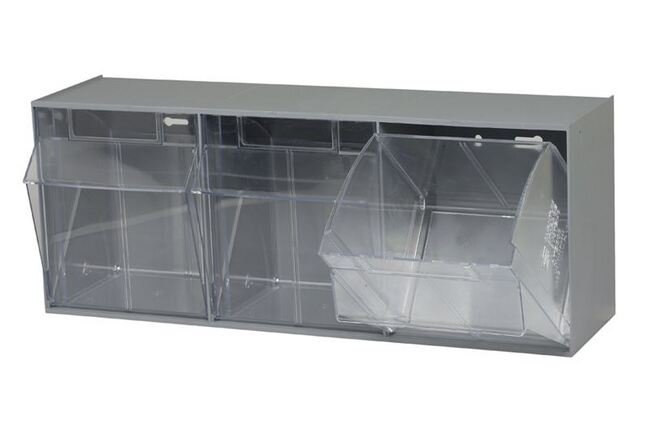 Gray Tip Out Bin for Efficient Material Handling - Image 1