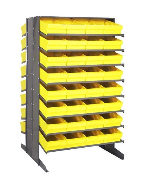 Heavy Duty Double-Sided Pick Rack with 32 Yellow Bins - Image 1