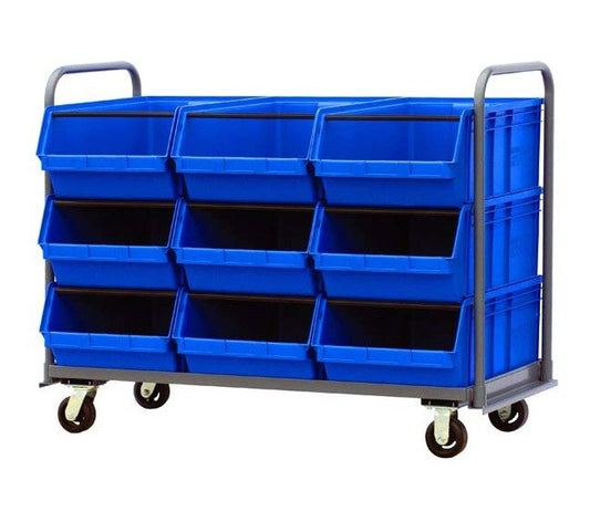 Heavy Duty Magnum Tote Truck with Blue Bins - 30 x 60 - Image 1