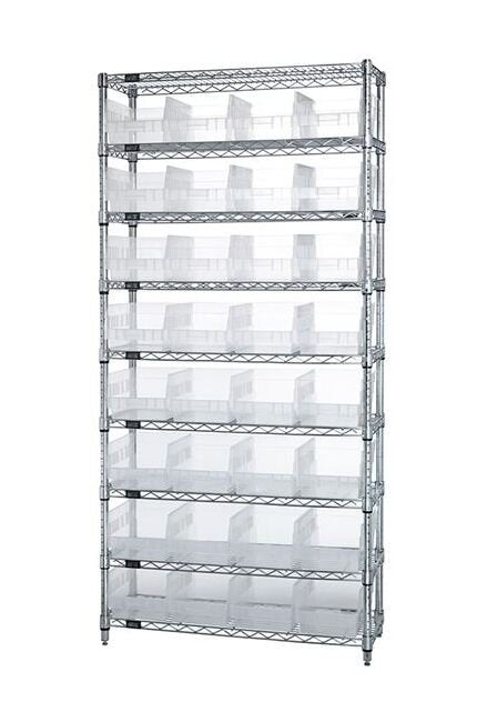 Quantum Clear-View Bin Wire Shelving System - Image 1