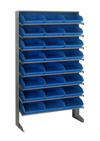 Durable Heavy Duty Shelving Unit with 24 Blue Bins