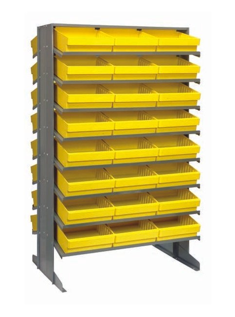Heavy Duty Double Sided Pick Rack with 48 Yellow Bins - Image 1
