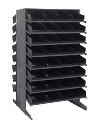 Heavy Duty Double Sided Pick Rack with 64 Black Bins