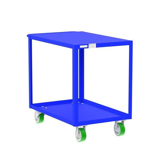 Heavy-Duty 2-Shelf Utility Cart - 2000 lb Capacity, Blue - Image 1