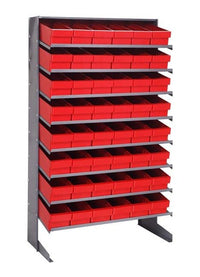 Heavy Duty Single Sided Pick Rack with 48 Red Bins