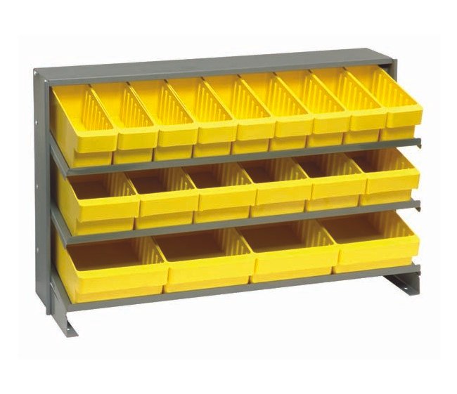 Heavy Duty Shelving Unit with 9 Yellow Bins - Image 1