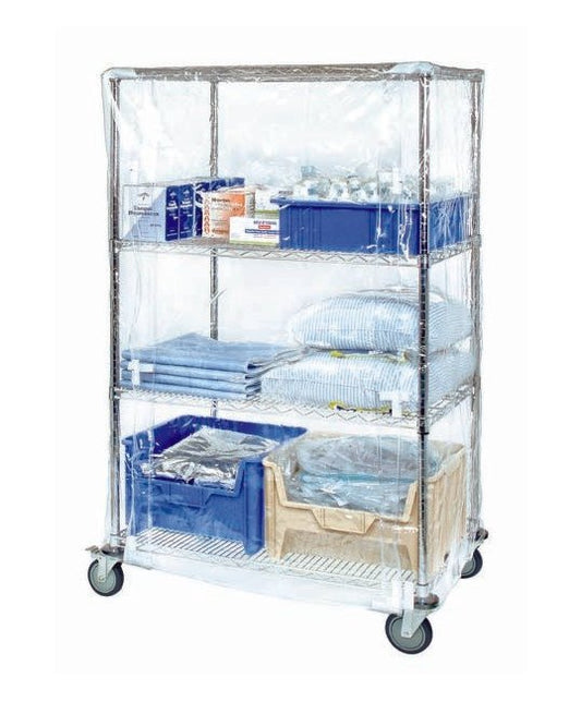 Clear Vinyl Wire Cart Cover with Zipper Closure - 63 Inches - Image 1