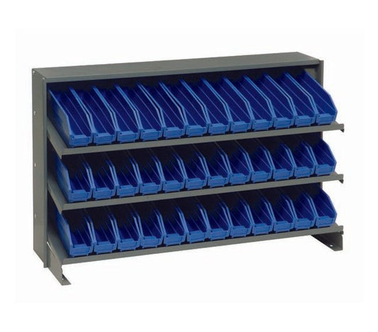 Heavy Duty Steel Shelving Unit with 36 Blue Bins - Image 1