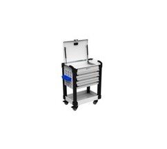 Heavy-Duty Shelved Utility Cart with Drawers - Image 1
