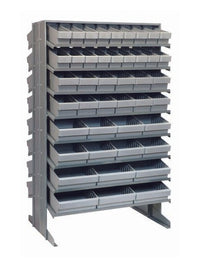 Heavy Duty Steel Shelving Unit with 88 Gray Bins