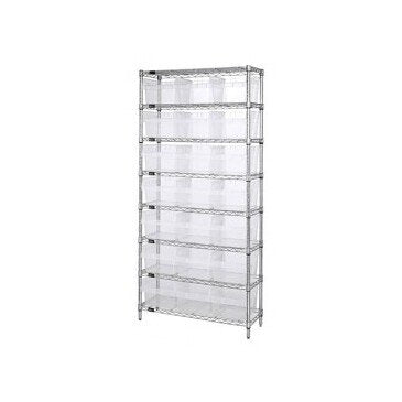 Quantum Clear-View Wire Shelving System with Bin Package - Image 1