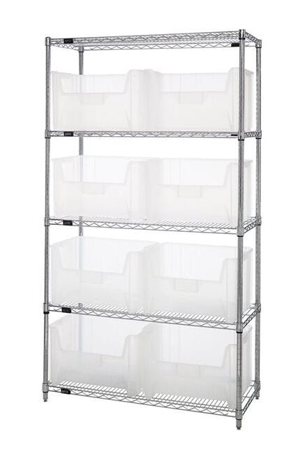 Quantum Clear Bin Wire Shelving System - Image 1