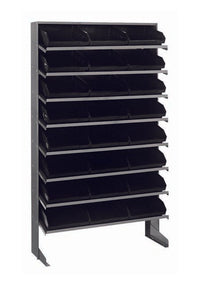 Industrial Grade Heavy Duty Shelving Unit with 24 Black Bins