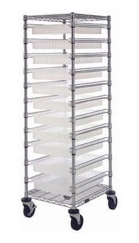 11-Level Clear Dividable Bin Cart for Secure Material Handling