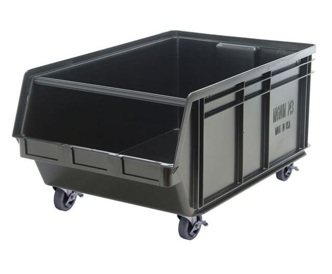 Magnum Series Black Mobile Material Handling Bin - Image 1