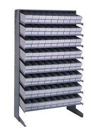 Heavy Duty Single Sided Pick Rack with 72 Gray Bins