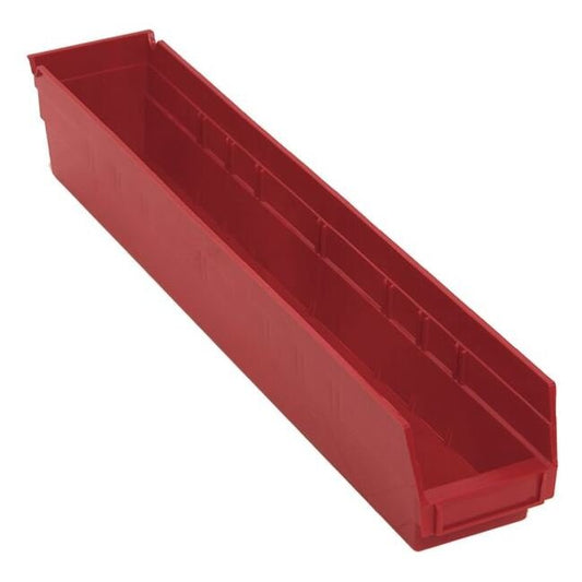 Red Shelf Bin 23.625x4.125x4 Inches - Image 1