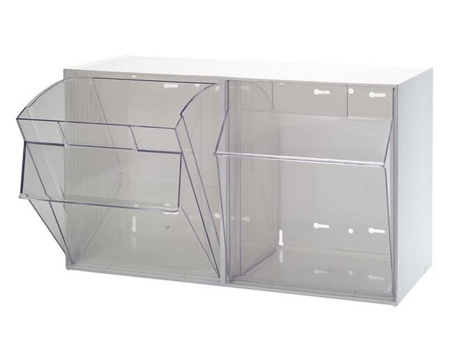 White Tip Out Bin for Material Handling - Image 1