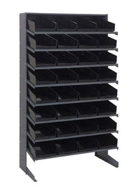 Heavy Duty Shelving System with 32 Black Bins