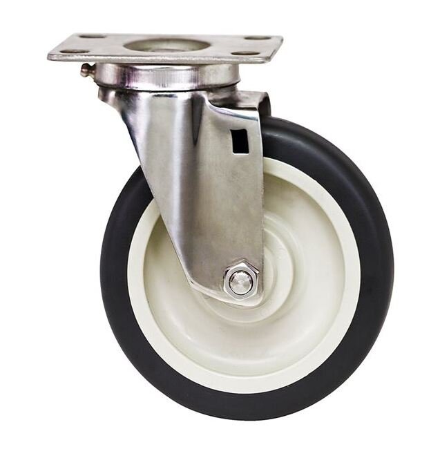 5-Inch Poly Plate Caster Swivel Stainless Steel - Image 1