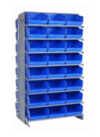 Heavy Duty Double Sided Pick Rack with 48 Blue Bins