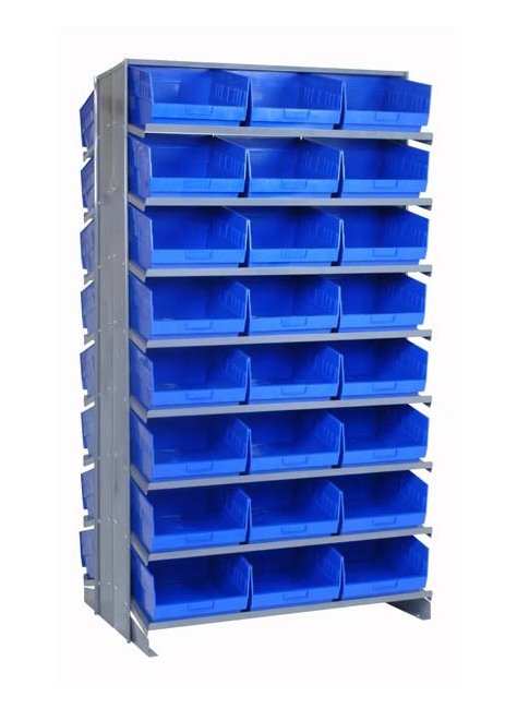Heavy Duty Double Sided Pick Rack with 48 Blue Bins - Image 1