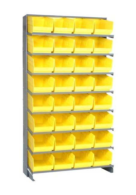 Industrial Heavy Duty Single-Sided Pick Rack with 32 Bins in Yellow - Image 1