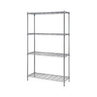 Quantum Heavy-Duty Wire Shelving Unit with 13 Red Bins